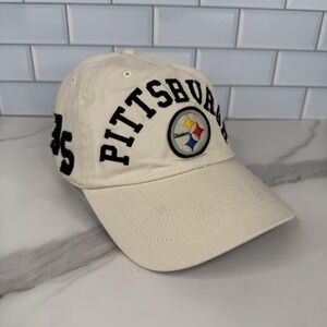 Pittsburgh Steelers Hat Cap Strap Back Mens Jaguars Cream‎ NFL Football Dad 1995